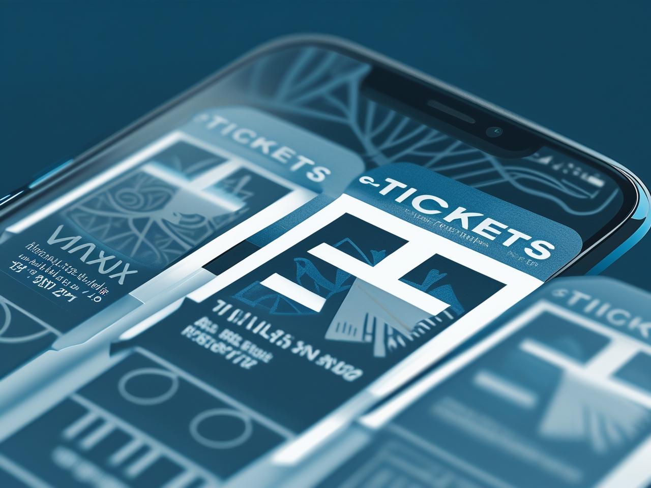 Digital e-tickets displayed on mobile device with QR codes